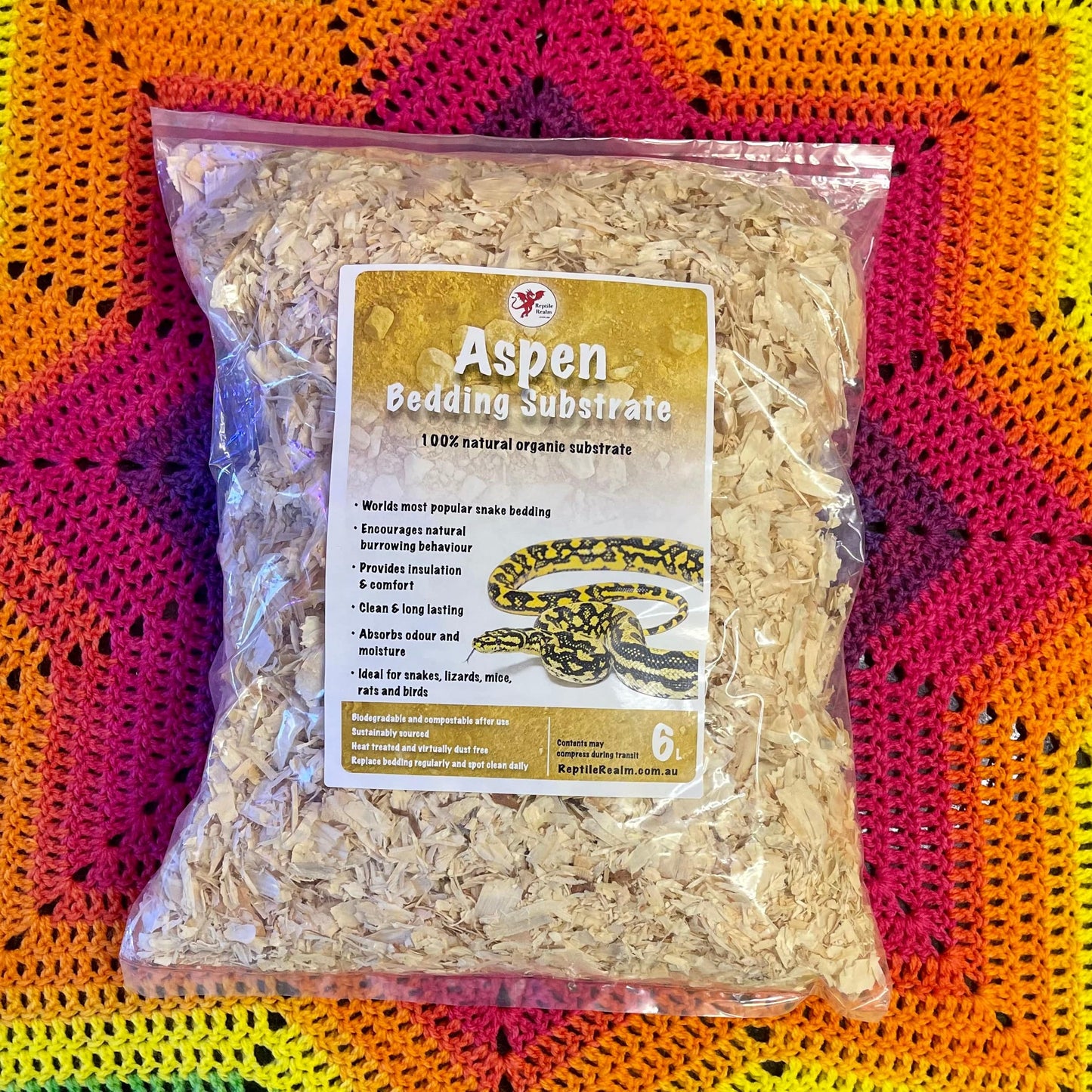 Reptile Realm Reptile Bedding & Substrates Reptile Realm Aspen Bedding Substrate - 6 litres