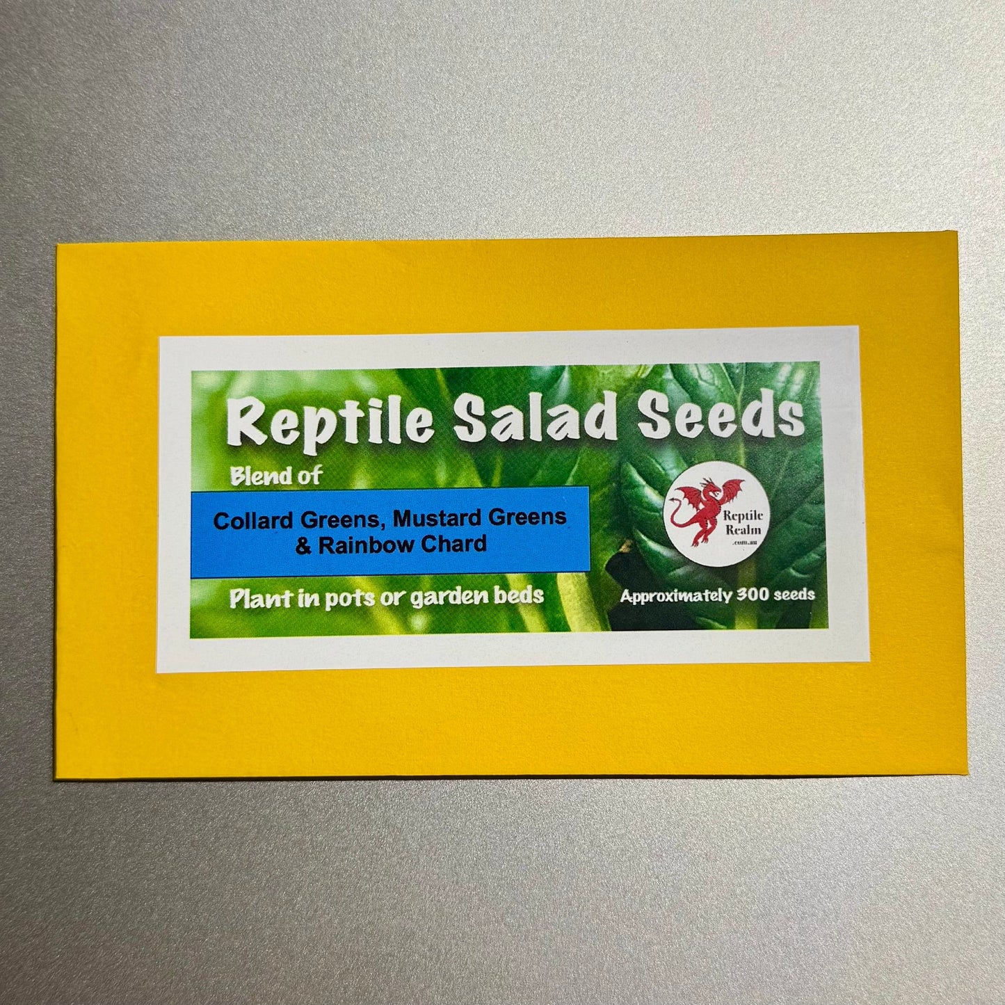 Reptile Realm Seed Blend Reptile Salad Seeds (Blue Label) - Collard Greens, Mustard Greens and Rainbow Chard