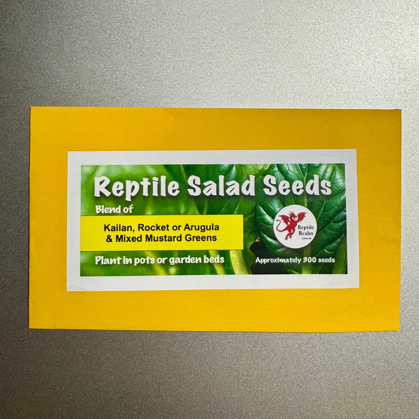 Reptile Realm Seed Blend Reptile Salad Seeds (Yellow Label) - Kailann, Mustard Greens and Rocket