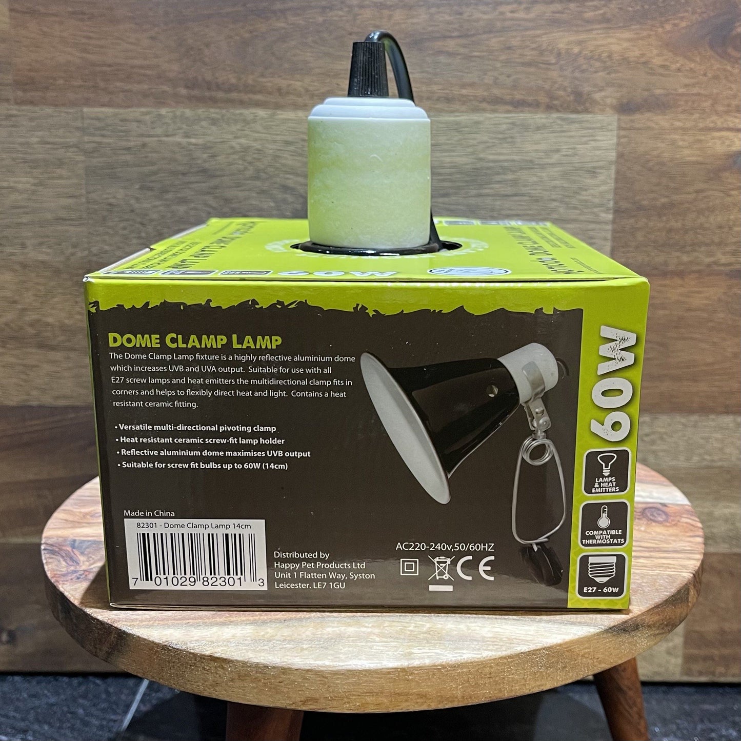 Komodo Light & Heat Komodo Dome Clamp Lamp Fixture 60W (15x15x15cm)