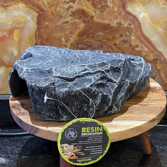 Komodo Resin Rock Decor Komodo Reptile Rock Den Grey Large