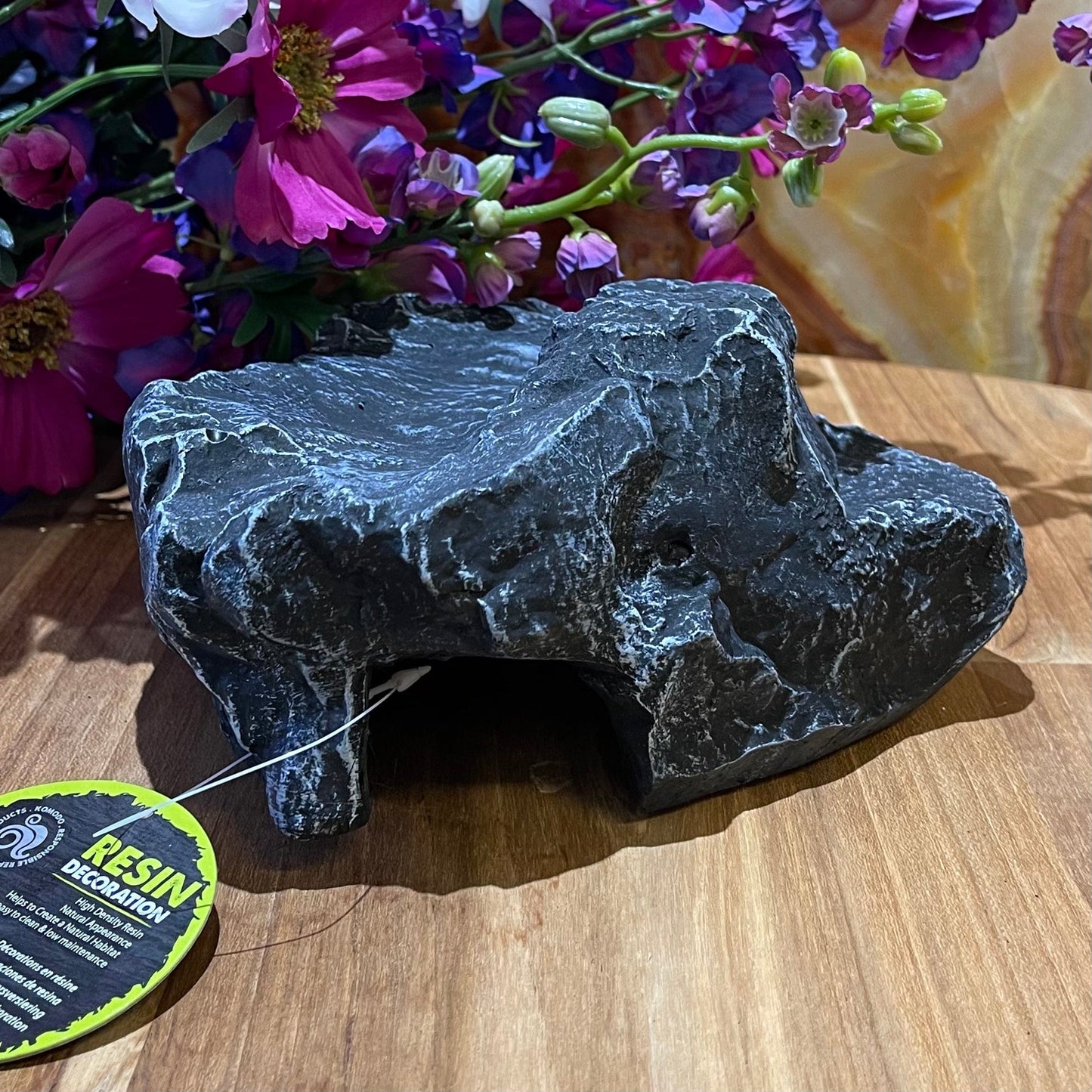 Komodo Resin Rock Decor Komodo Reptile Rock Den Grey Medium
