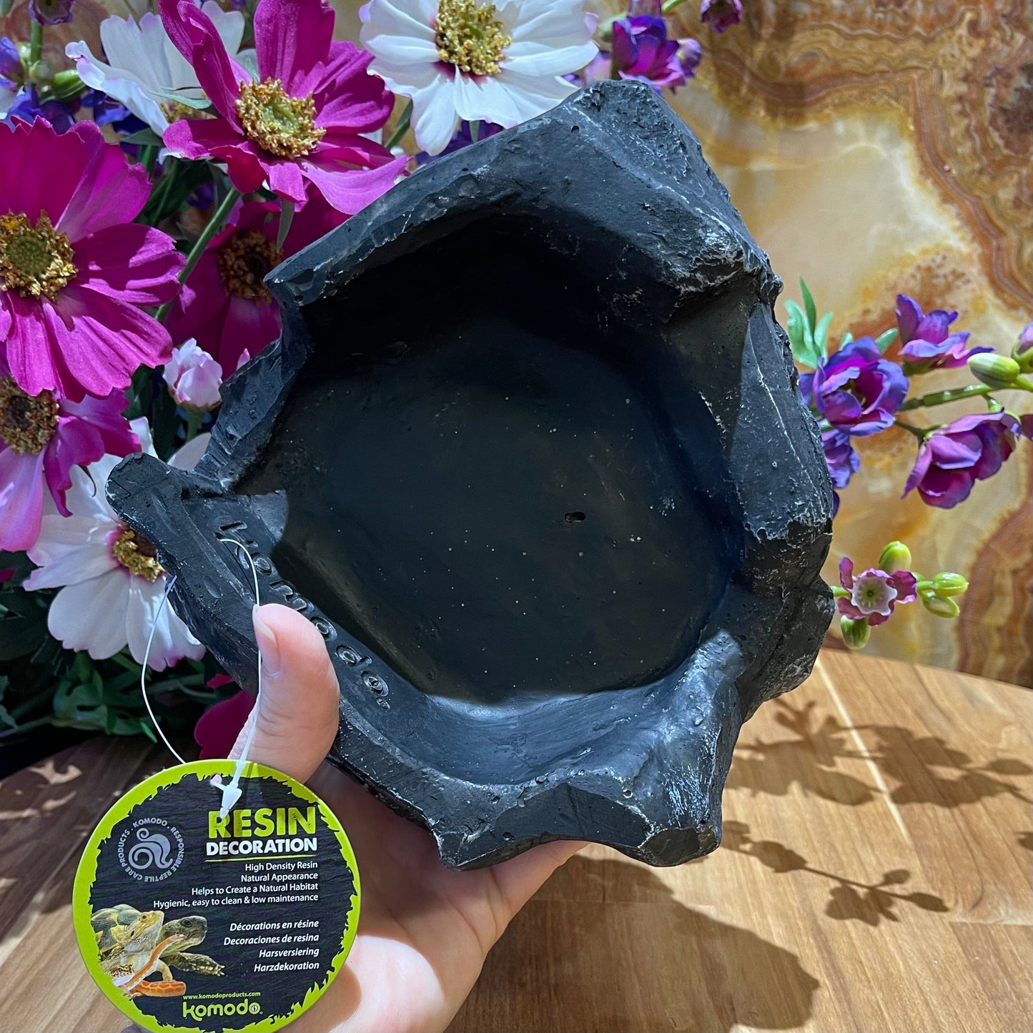 Komodo Resin Rock Decor Komodo Reptile Rock Den Grey Medium