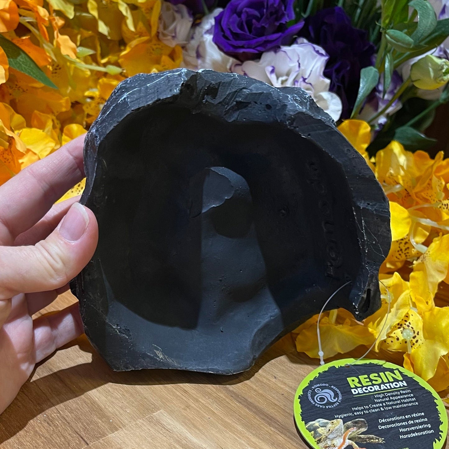 Komodo Resin Rock Decor Komodo Reptile Rock Den Grey Small