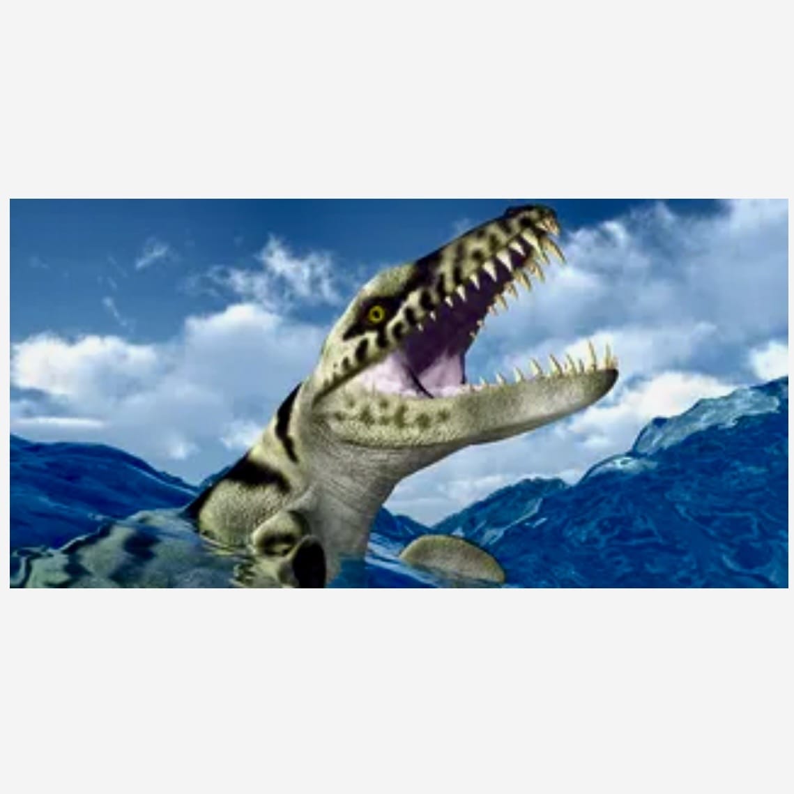 Reptile Realm Aqua Natural Dakosaurus Dinosaur Poster Background