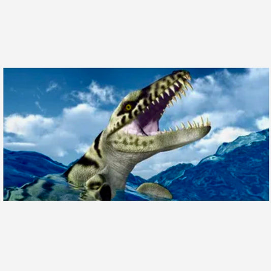 Reptile Realm Aqua Natural Dakosaurus Dinosaur Poster Background