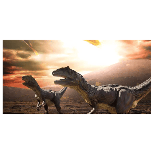 Reptile Realm Aqua Natural Dinosaur Desert Sunrise Poster Background