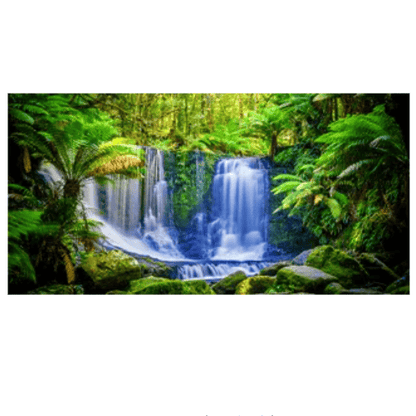 Reptile Realm Aqua Natural Tasmanian Rainforest Waterfall Poster Background