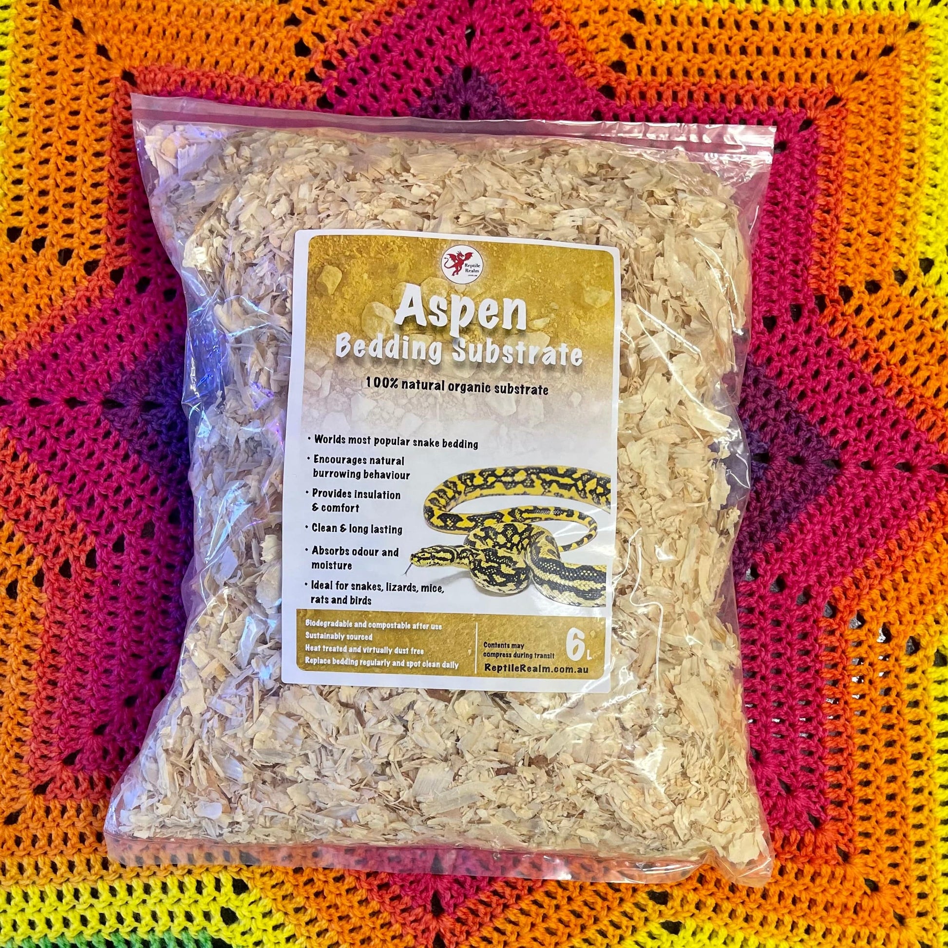 Reptile Realm Aspen Bedding Substrate litres Snake Bedding