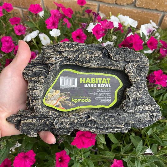 Komodo Food Bowl Komodo Reptile Habitat Bark Bowl - Medium