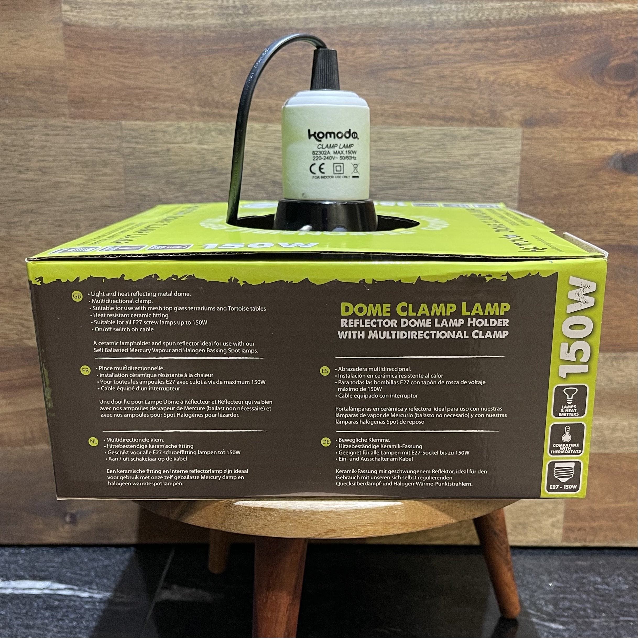 Komodo Light & Heat Komodo Dome Clamp Lamp Fixture 150W (17x22x22cm)
