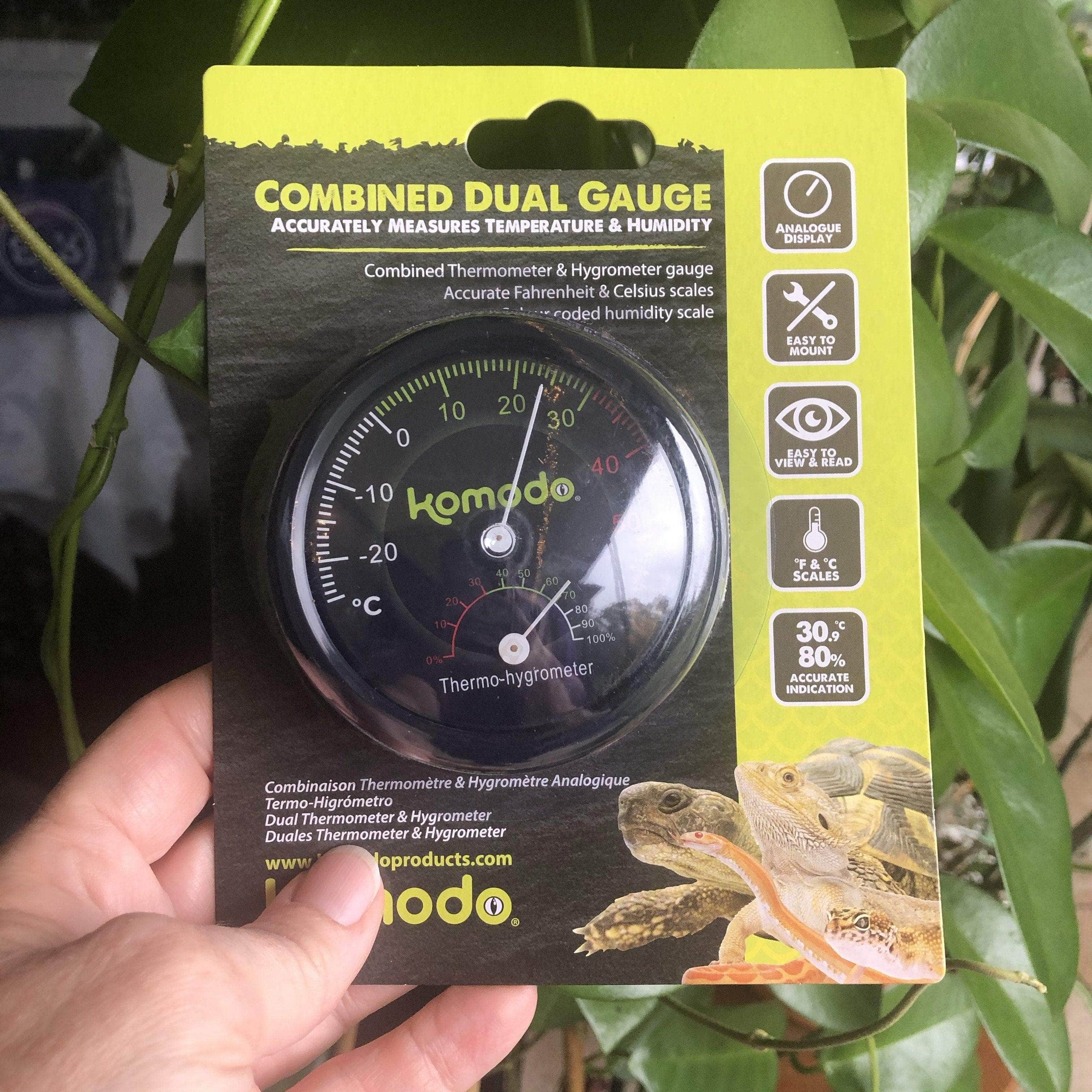 Komodo Reptile Monitoring Komodo Combined Thermometer & Hygrometer Analogue
