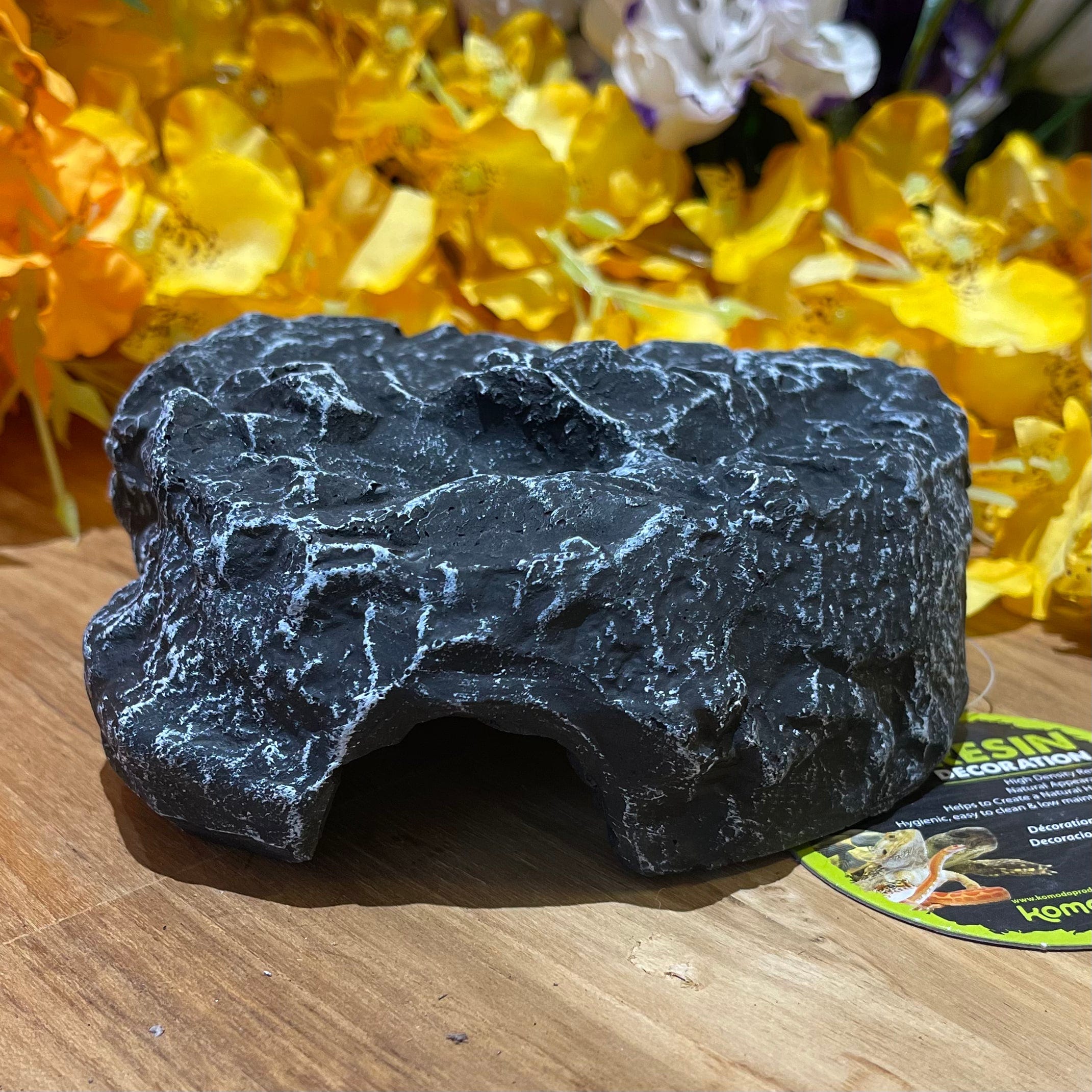 Komodo Resin Rock Decor Komodo Reptile Rock Den Grey Small