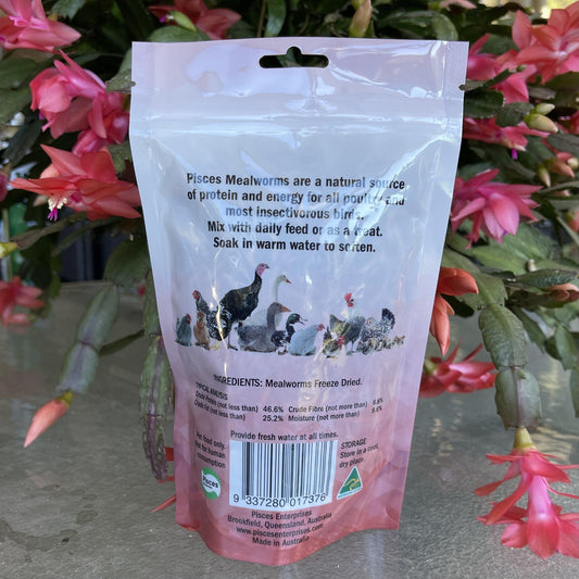 Pisces Enterprises Reptile Food Freeze-dried Mealworms Poultry Bag 70G