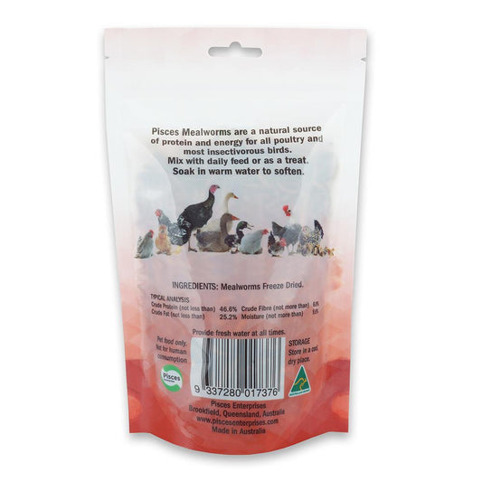 Pisces Enterprises Reptile Food Freeze-dried Mealworms Poultry Bag 70G