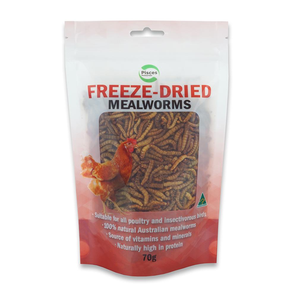 Pisces Enterprises Reptile Food Freeze-dried Mealworms Poultry Bag 70G