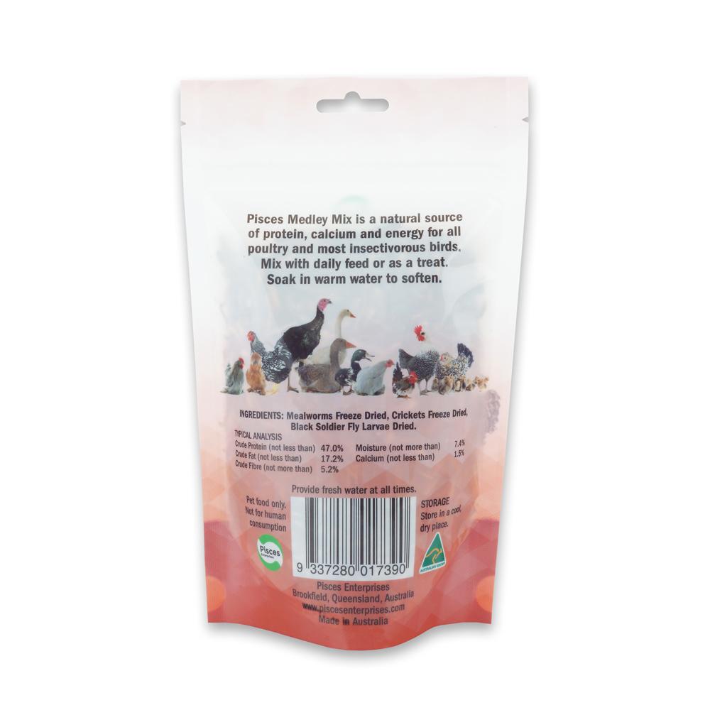 Pisces Enterprises Reptile Food Freeze-dried Medley Poultry Bag 60g