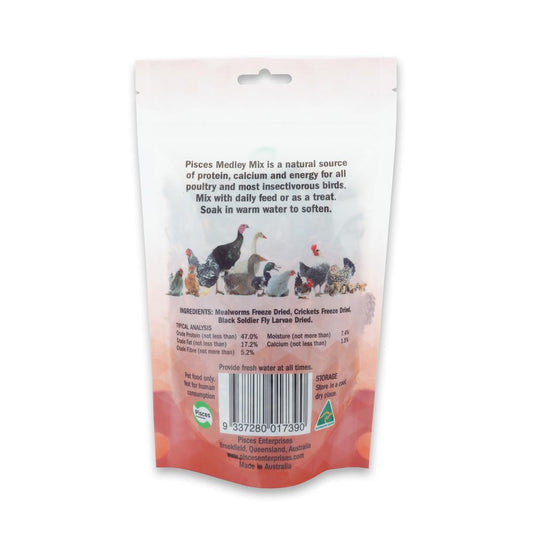 Pisces Enterprises Reptile Food Freeze-dried Medley Poultry Bag 60g