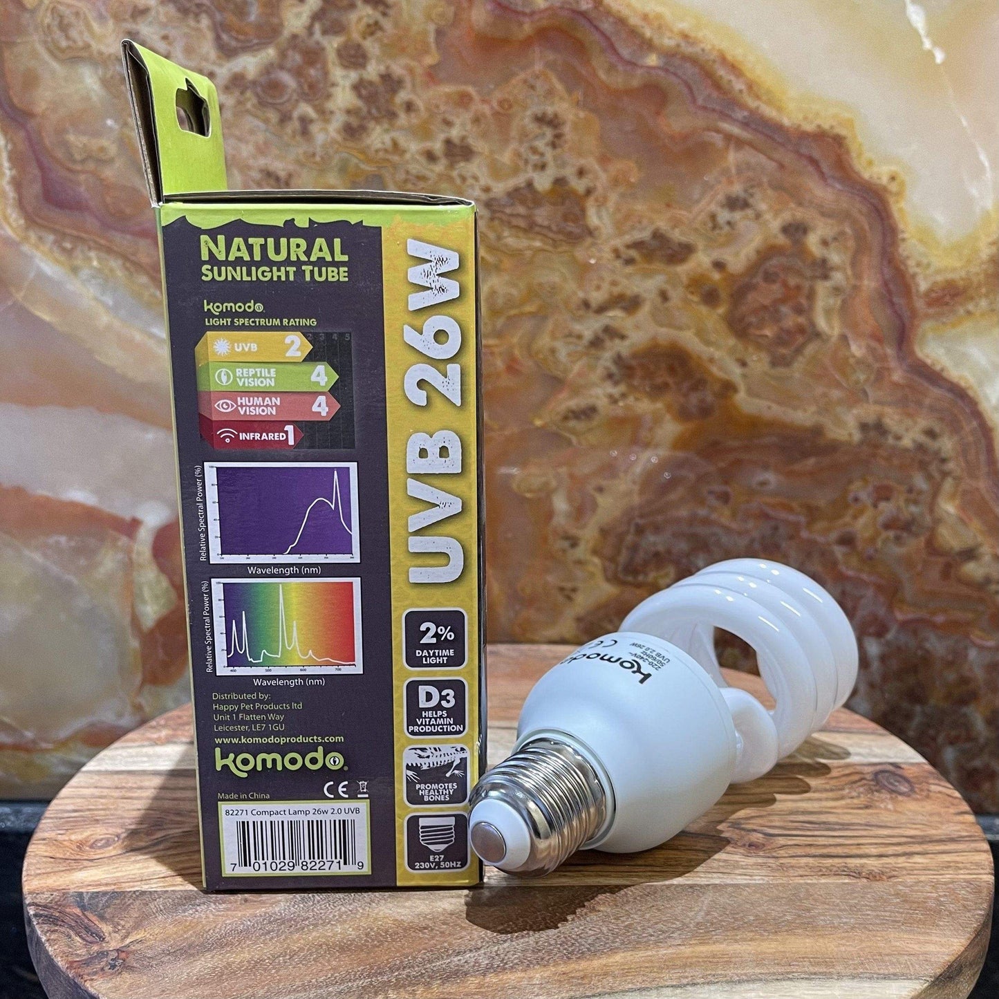 Reptile Realm Bulb Natural Sunlight Komodo Compact Lamp UVB 2% 26W